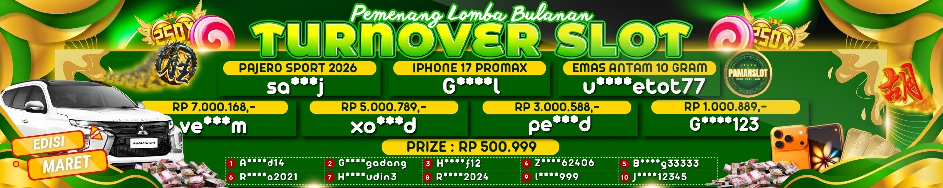PEMENANG TO BULANAN SLOT